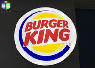 Освещенные контржурным светом знаки, круглые на открытом воздухе знаки коробки Бургер Кинг на открытом воздухе освещенные Лигхтбокс